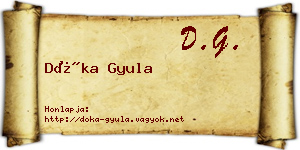 Dóka Gyula névjegykártya
