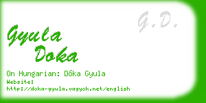 gyula doka business card